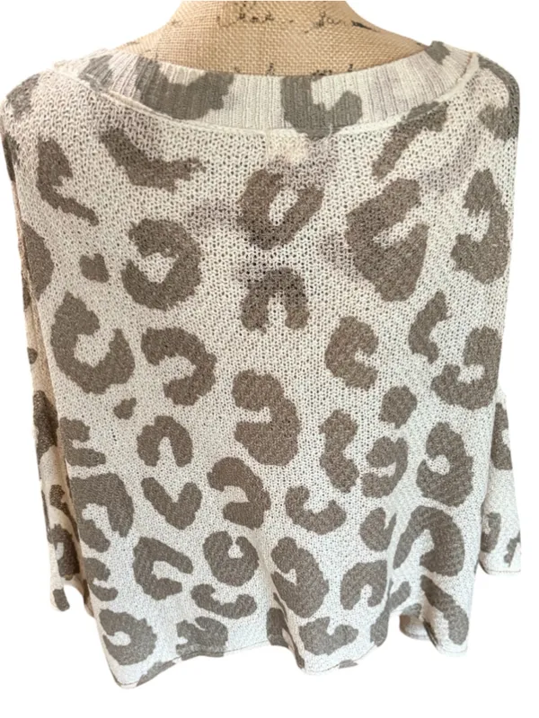 POL Olive Leopard Print Oversized V-Neck Top Cover Size M (oversized 31” PRP) - Image 3