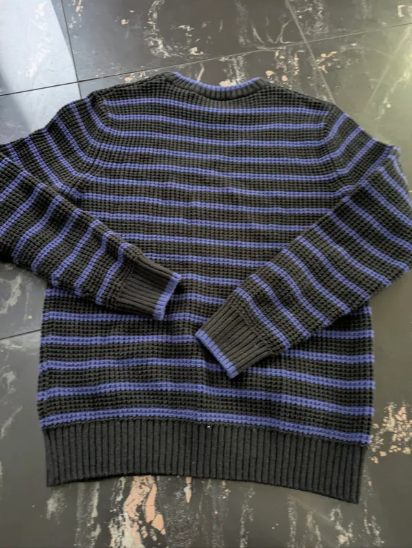 Scotch & Soda Blue And Black Crewneck Sweater Size Large - Image 3