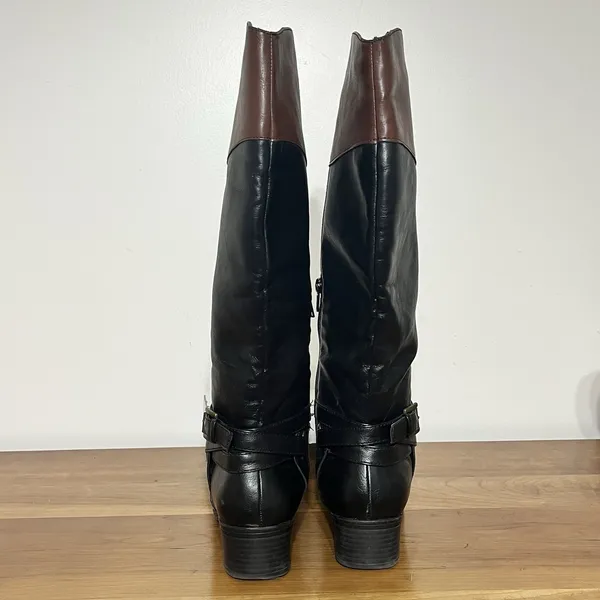 Women's‎ Rampage Iakopa Black & Brown Mid-Calf Tall Riding Boots Size 8 M - Image 4