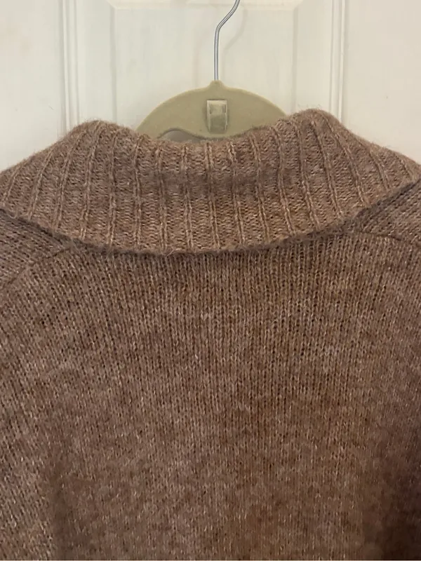 Old Navy Heathered Cozy Shawl Cardigan on Heathered Camel - Image 7