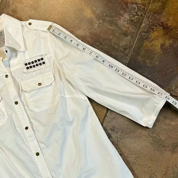 Seven For All Mankind Snap Button Up White Blouse Small - Image 7