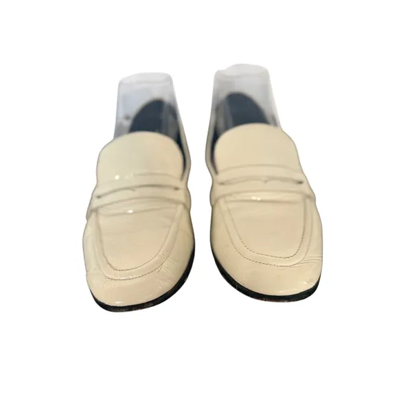 Kate Spade New York Cream Patent Leather Penny Loafers Flats Size 6.5M Off White - Image 4