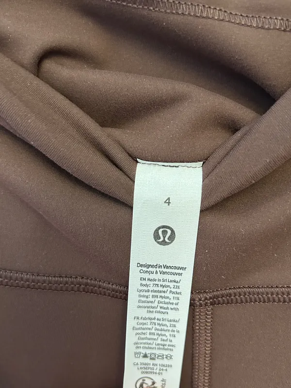 NWT Lululemon Wunder Train High-Rise Tight with Pockets 25" size 4 Espresso - Image 6