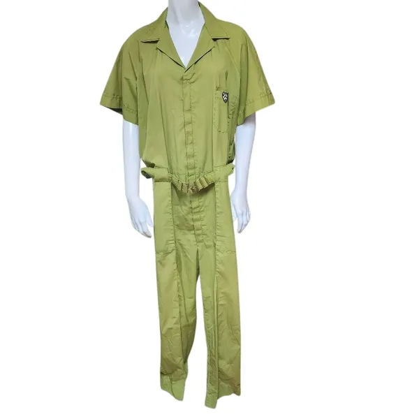 Vintage 70s Green Unisex Utility Jumpsuit - Image 2