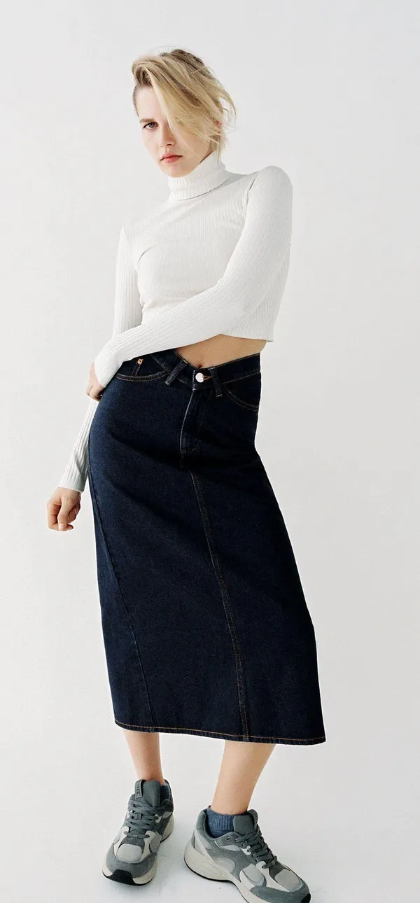 ZARA Nwt Ribbed Cropped Turtleneck Sweater Top Blouse - Image 2