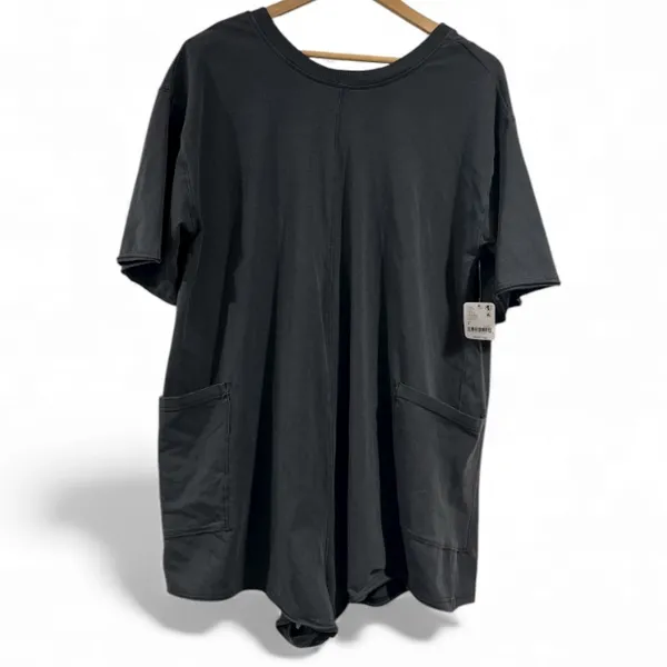 Free People Movement Hot Shot Tee Romper BLACK Small Shorts - Image 3