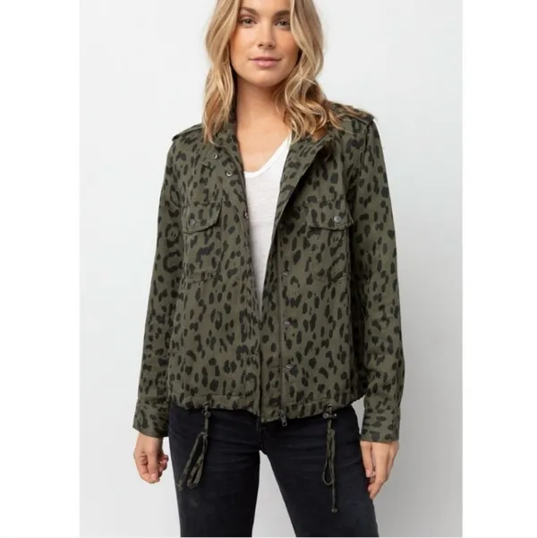 Rails Green Leopard Bomber Jacket - Image 3