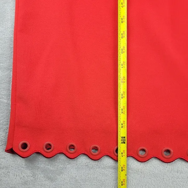 J. Crew Red Scalloped Grommet Sleeveless Above Knee Shift Dress Size 12 - Image 9