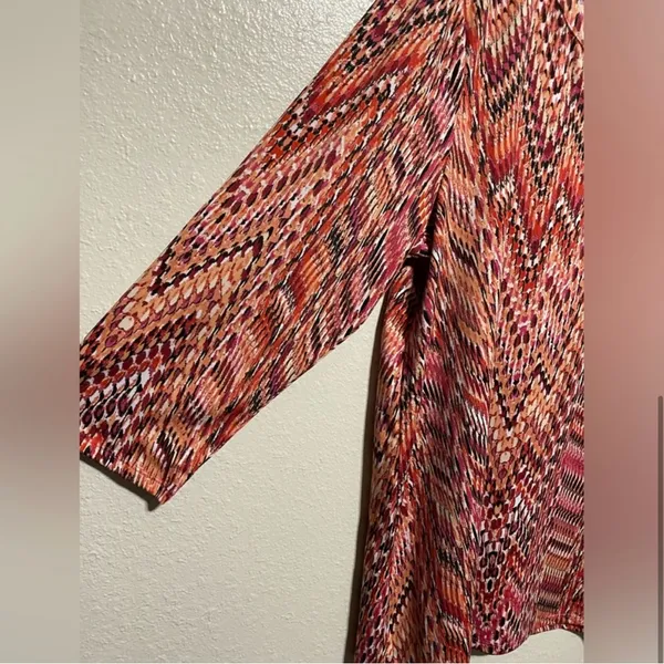 NWT Faded Glory Coral Pink Top | Long Sleeve Stretch Blouse | XL Casual Chic - Image 5