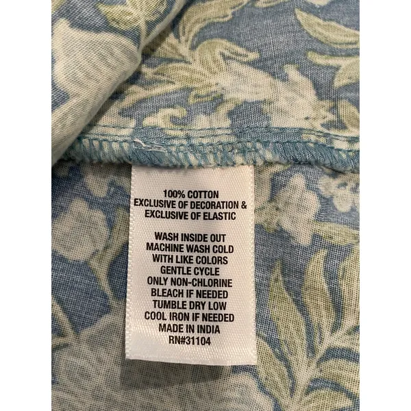 Society Social by Crown & Ivy Fit and Flare Midi Dress Blue Floral Cotton Size L - Image 7