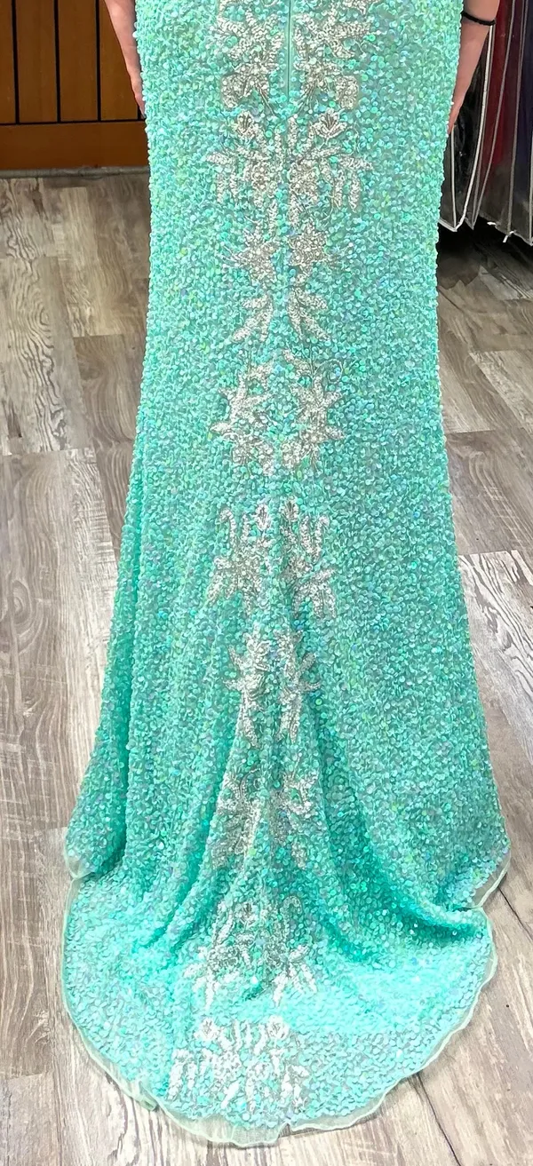 Primavera Couture Mint green prom dress - Image 5