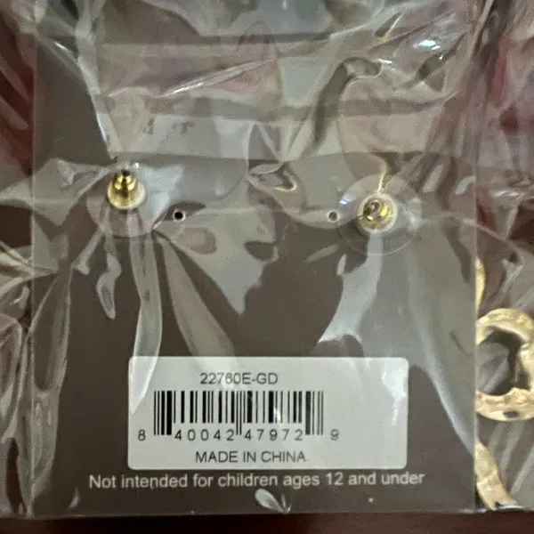 Canvas Lacey Bow Drop Earrings NWT - Image 2