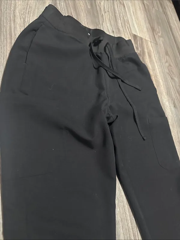 Women’s Black Jogger Scrub Pants with Drawstring Waist Size XS - Image 8