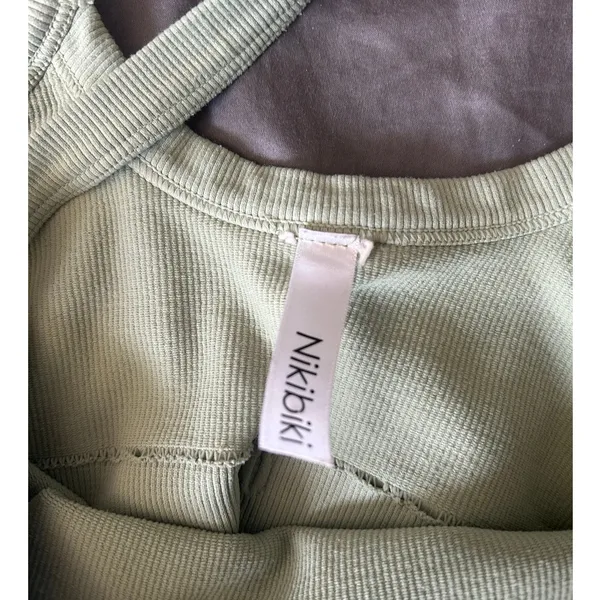 Green Ribbed Crop Top - Image 3