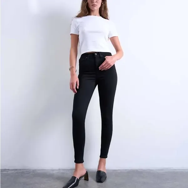 Topshop Jaimie High Waist Black Skinny Jeans - Image 2