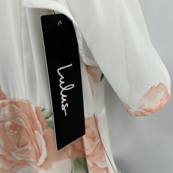 Lulus Take You There Floral Maxi Dress M NWT Ivory Off Shoulder Wedding Guest - Image 8