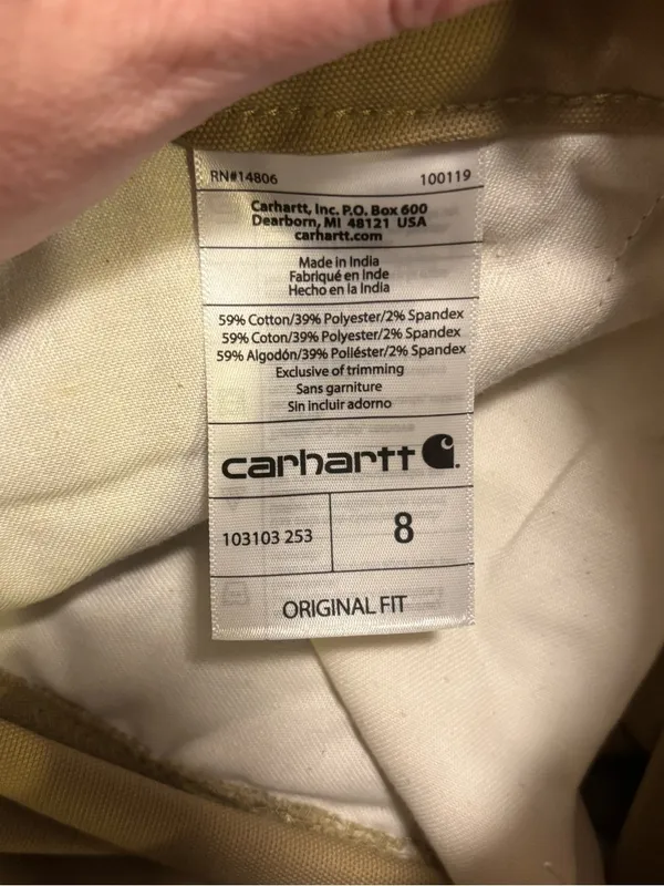 NWT Carhartt Women's Rugged Professional Series Canvas Work shorts sz 8 - Image 4
