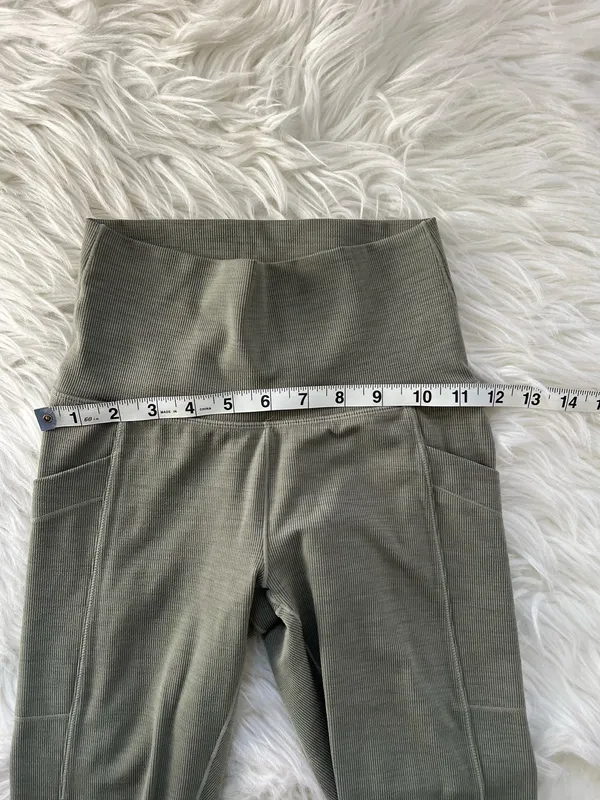 Prana Olive Green Women’s High-Waist Ribbed Leggings - Image 5