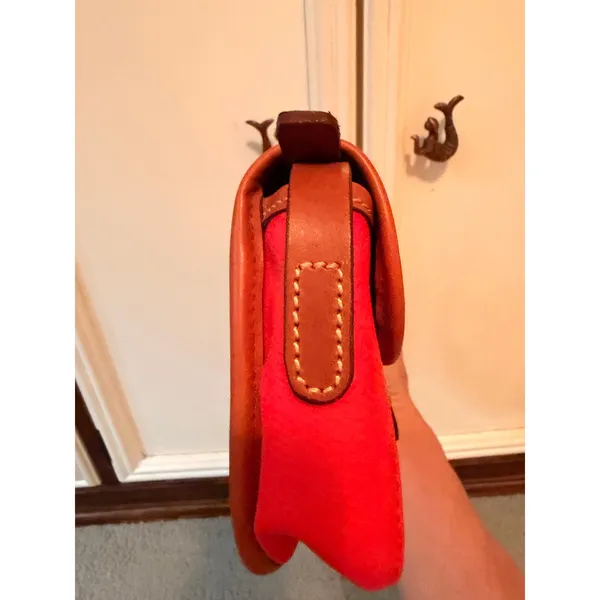 Dooney & Bourke Crossbody Bag Women Small Red Pebbled Leather Vintage Classic - Image 3