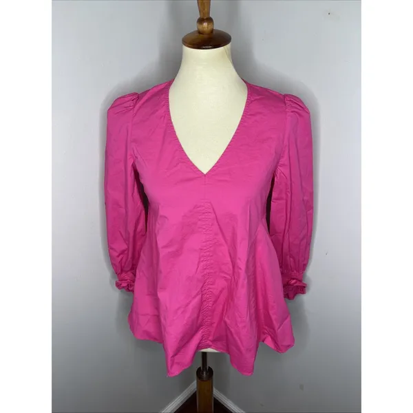 Tuckernuck Pomander Place Easton Blouse Hot Pink‎ Size Small - Image 3