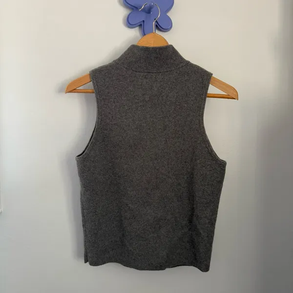 Reformation Large Esti Cashmere Sweater Vest Moto‎ Stripe Grey Fall Winter Ski - Image 5