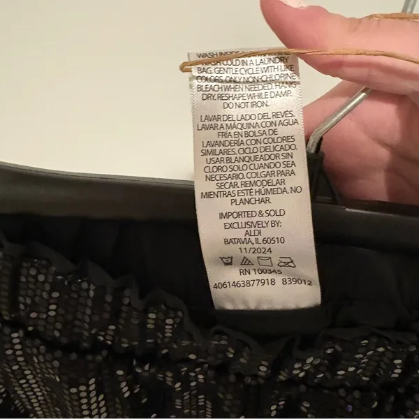 Serra‎ sequin elastic waist midi skirt black size large - Image 6
