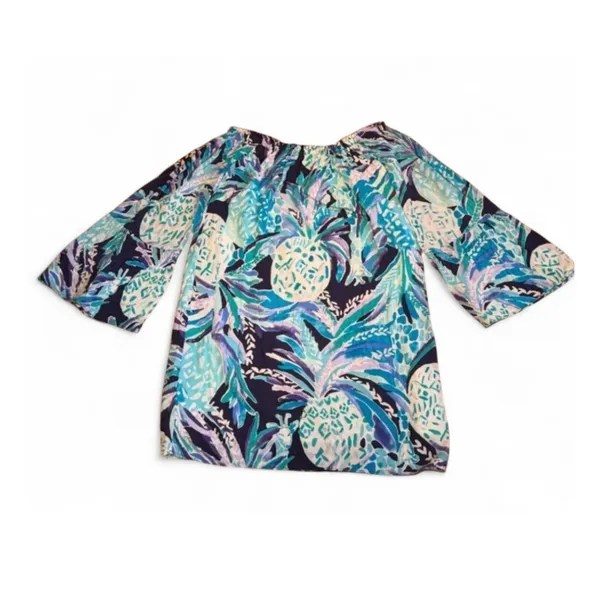 Lilly Pulitzer Women’s Off The Shoulder Navy Alotta Colada Mini Dress Size XXS - Image 4