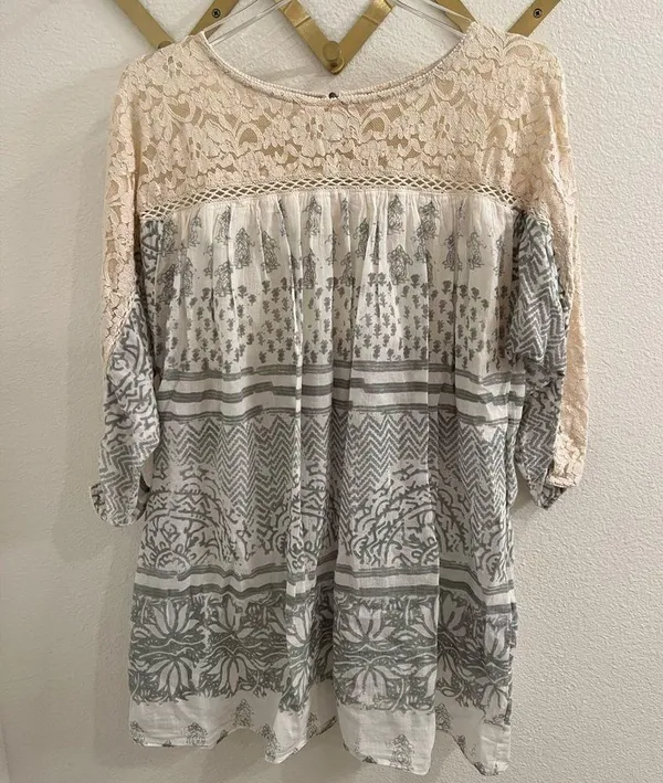 Free People Sun Daze Lace Mini Dress Medium - Image 7