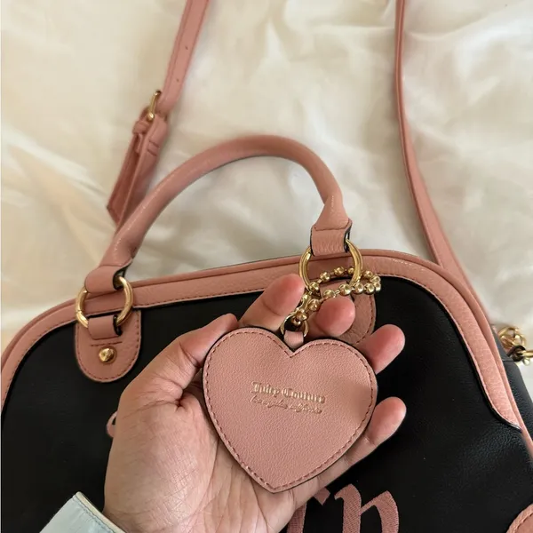 Juicy Couture Embroidered Juicy Black Pink Crossbody Bag - Image 4