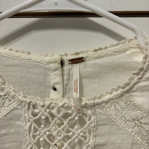 Free People White Lace Long Sleeve Blouse - Image 4