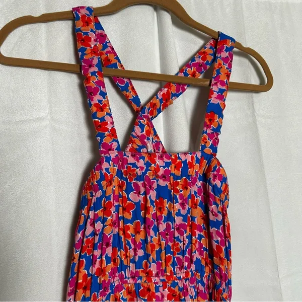 Skies Are Blue‎ Floral Print Crossed Neck Full Length Long maxi Dress Size Small - Image 8