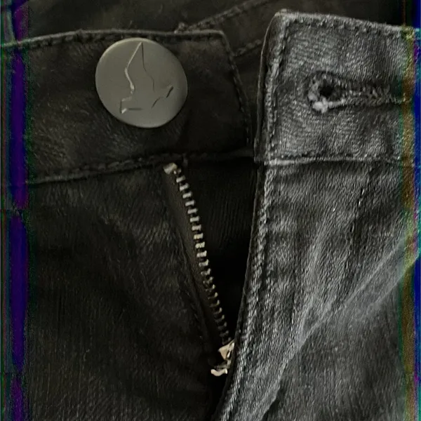 Free People Black Vertical Textured Straight 5 Pocket Button/ZipUp Jeans-Size 29 - Image 6