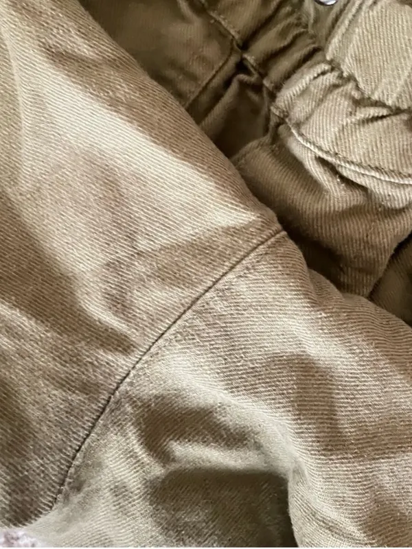 Quince Organic Cotton Linen Twill Straight Leg Pant Army Green Crop Medium - Image 10