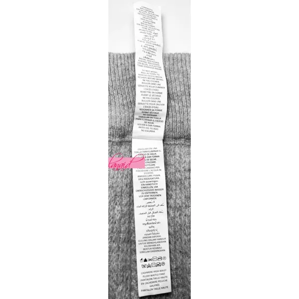 Alo Cashmere High-Waist Plush Waffle Pants Athletic Heather Grey Hi-Rise Sweater - Image 11