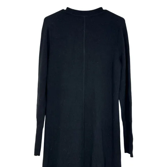 Madewell‎ Black Merino Wool Blend Ribbed Long Sleeve Midi Sweater Dress Size L - Image 9