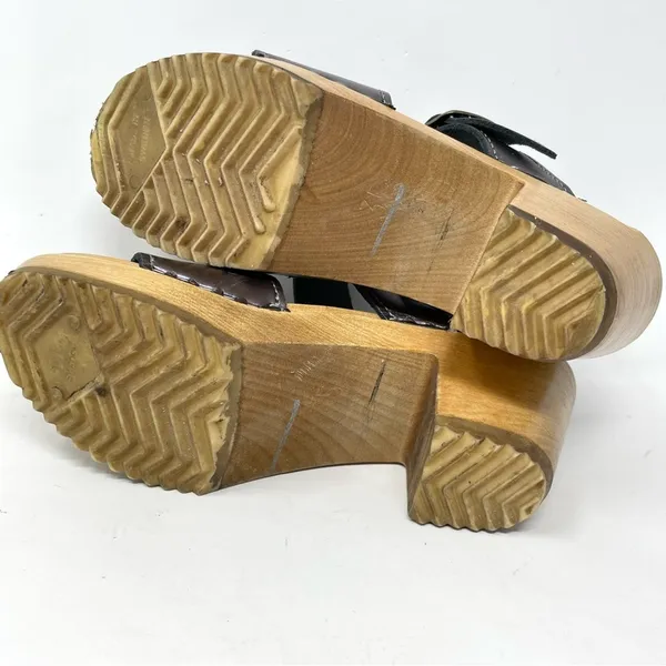 Sven Originals 2 Strap Buckle Wood Swedish Wooden Sandals Clogs Pewter 35 5 - Image 13