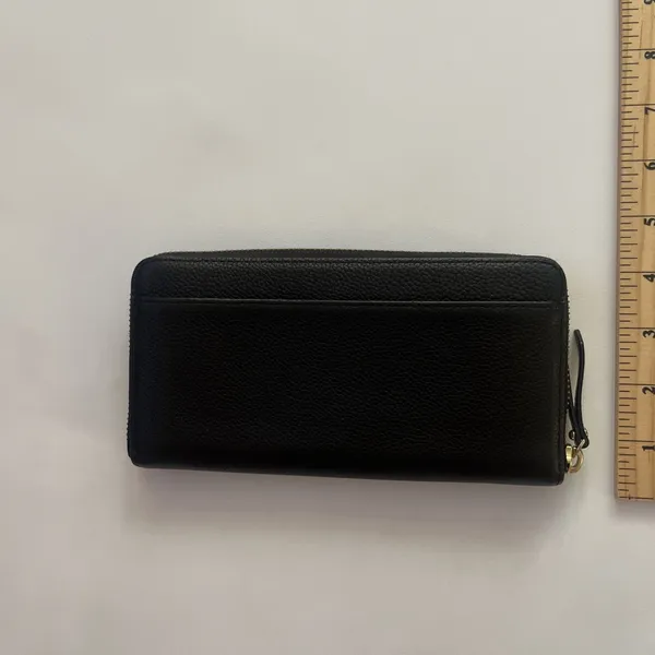 Kate Spade Neda Larchmont Avenue Pebble Leather Embossed Logo Black Wallet - Image 8