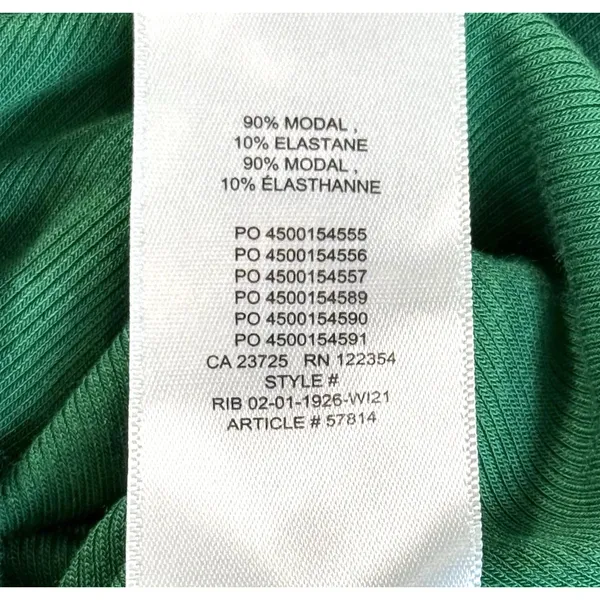 Aritzia Sunday Best Freshman Turtleneck Small Green Ribbed Long Sleeve Top - Image 8