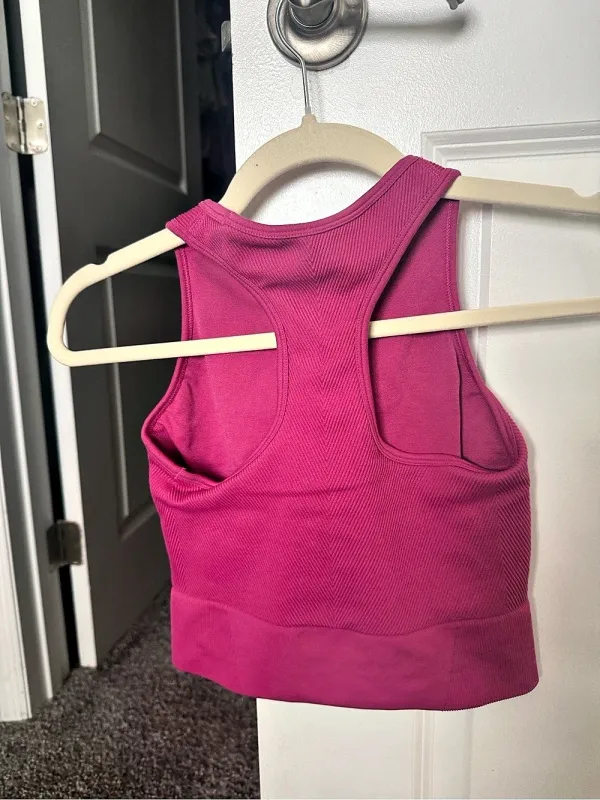 Abercrombie & Fitch YPB Seamless Crossover Ribbed Tank Ribbed Pink Tank - Image 4