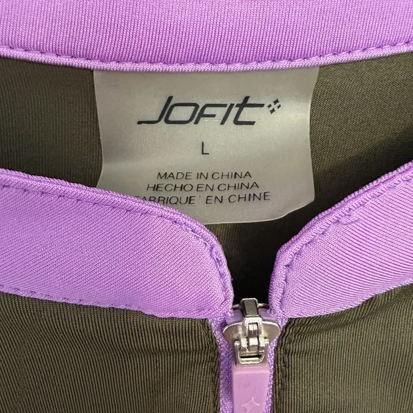 JoFit Women's Large Golf 1/4 Zip Top Colorblock UV Tennis Pickleball Active FLAW - Image 2