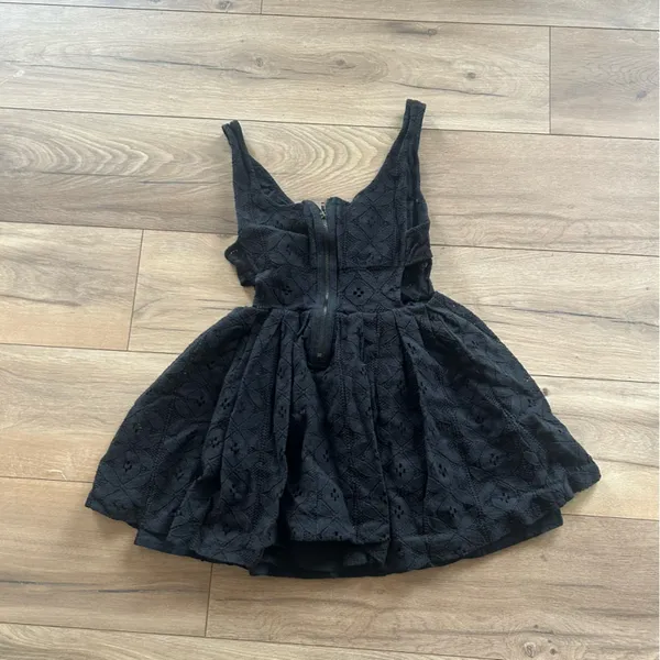 Free People Mini Eyelet Sundress in Black - Image 3
