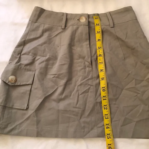 Mint green khaki cargo mini skirt with pockets Measurement in pics - Image 4
