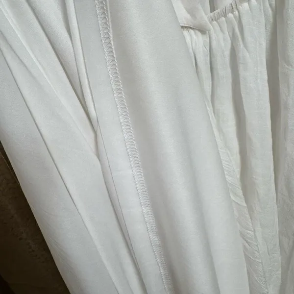 Lulus Corfu Charm Ivory O-Ring Halter Maxi Dress White Beachy Flowy Medium - Image 6