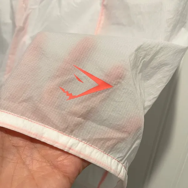 Gymshark Pulse 2 Running Shorts Women L White Neon Orange Athletic Ripstop Liner - Image 3