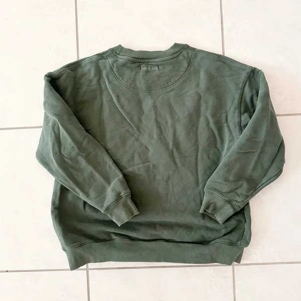 Anine Bing Sport Tyler Sweatshirt Artichoke Green Collegiate Lettering Large - Image 9