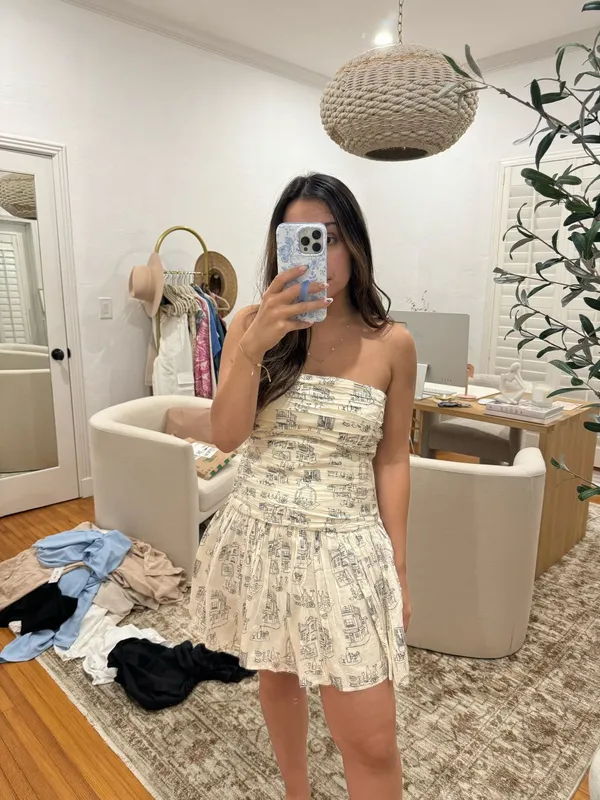NWT Abercrombie and Fitch Emerson Drop-Waist Mini Dress. Size Small - Image 3