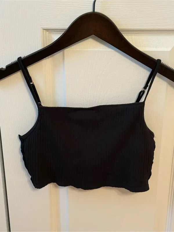 Aerie Lace Back Bralette Bra Top in Black - Image 2