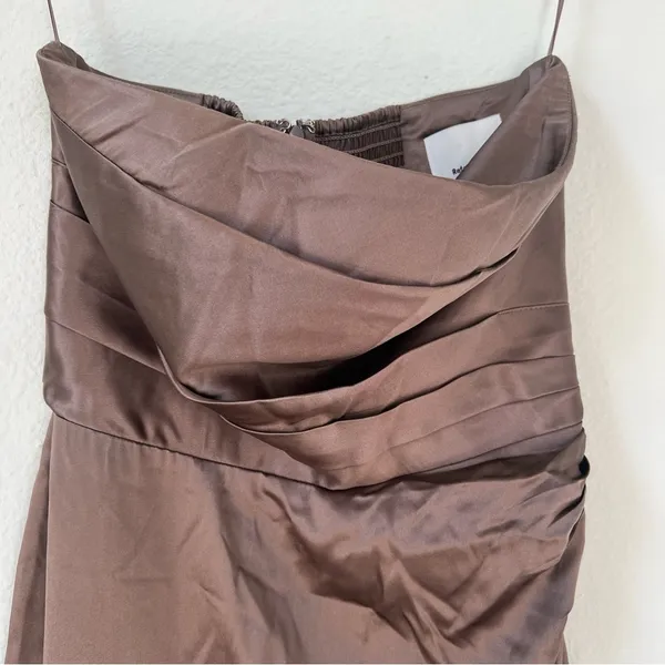 NWT Reformation Barrow Silk Maxi Dress in Magnetic Brown - Image 5