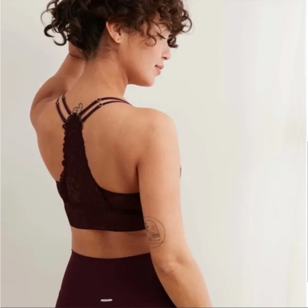 Aerie Plum Purple Desert Lace Racerback Bralette Size Small 2862 - Image 7
