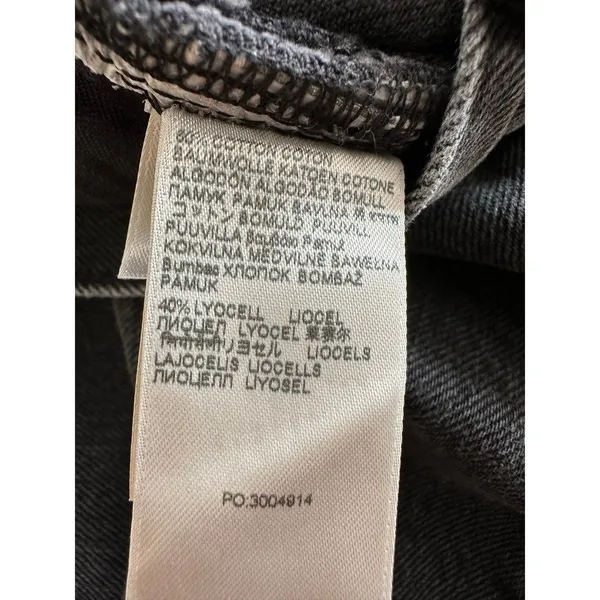 7 For All Mankind Jennifer Beaded Baggy Jeans Wide Leg Women's 26 Faded Black - Image 11